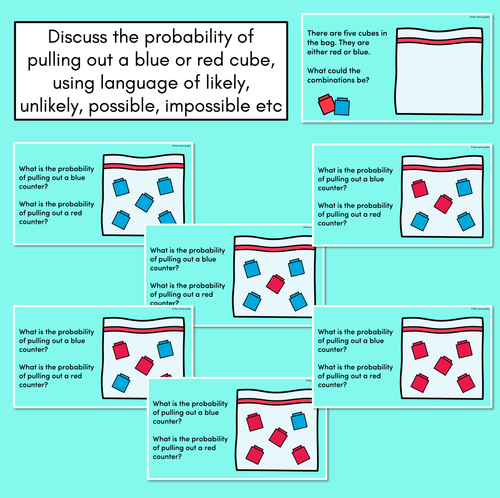 Resource preview 2 for Probability Teaching Slides with cubes and counters