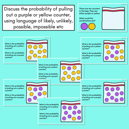 Resource preview 3 for Probability Teaching Slides with cubes and counters