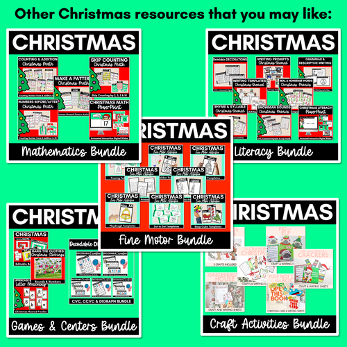 Resource preview 5 for Christmas Activities Kindergarten, Grade 1 and Grade 2 - Christmas Math PowerPoint