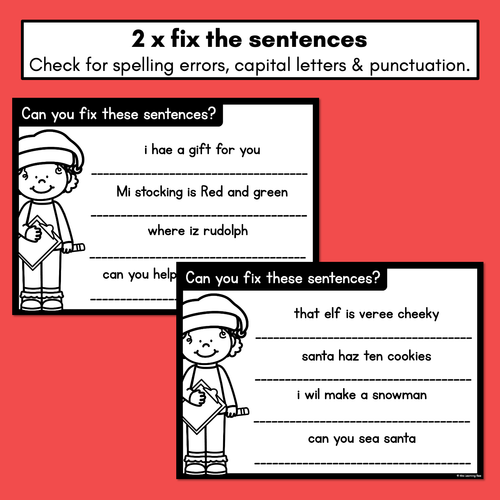 Resource preview 2 for Christmas Writing Activities - Christmas-themed Grammar & Descriptive Writing