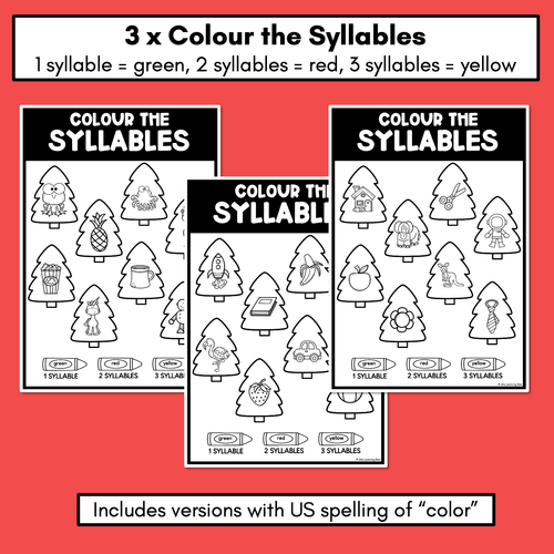 Resource preview 2 for Christmas Phonological Awareness Activities - Rhyme & Syllable Printables