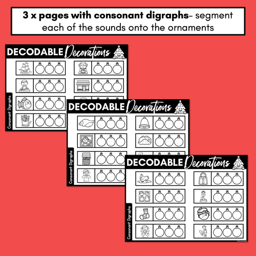 Resource preview 3 for Christmas Phonics - Decodable Decorations - CVC Words, Consonant Digraphs & Long Vowels