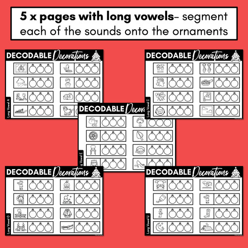 Resource preview 4 for Christmas Phonics - Decodable Decorations - CVC Words, Consonant Digraphs & Long Vowels