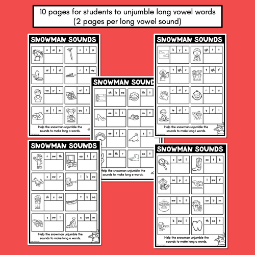 Resource preview 3 for Christmas Phonics - Snowman Sounds - CVC Words, Consonant Digraphs & Long Vowels