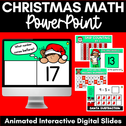 Resource preview 1 for Christmas Activities Kindergarten, Grade 1 and Grade 2 - Christmas Math PowerPoint