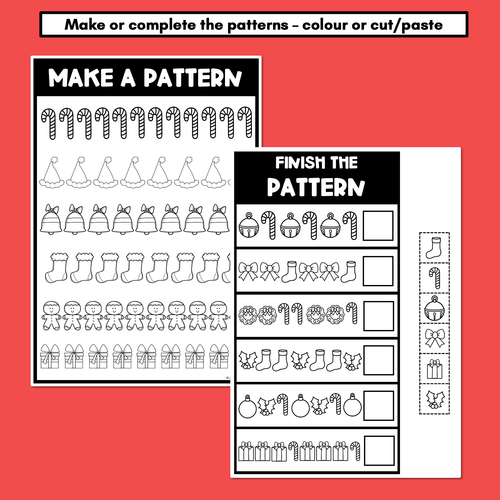 Resource preview 2 for Christmas Math Activities - Christmas Pattern Printables