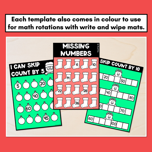 Resource preview 4 for Christmas Math Activities - Skip Counting by 2, 3, 5 and 10