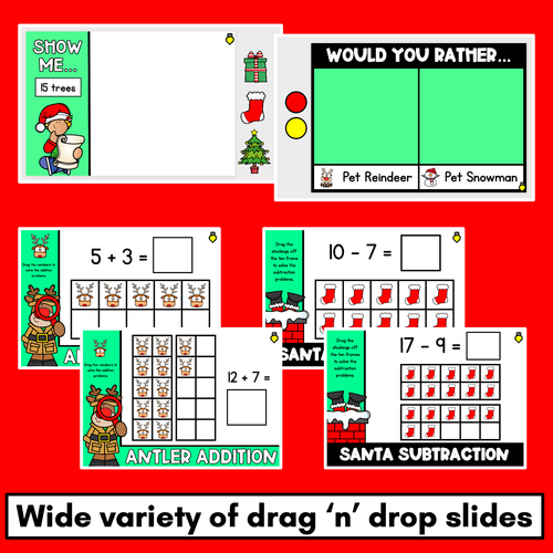 Resource preview 2 for Christmas Activities Kindergarten, Grade 1 and Grade 2 - Christmas Math PowerPoint