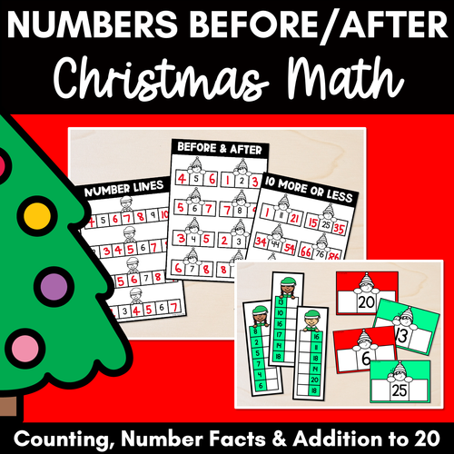 Resource preview 1 for Christmas Math Activities - Numbers Before & After