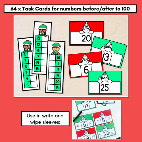 Resource preview 3 for Christmas Math Activities - Numbers Before & After