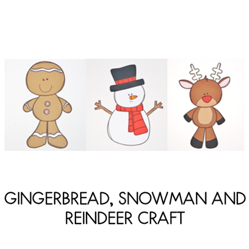 Resource preview 2 for Christmas Crafts - Gingerbread Man, Snowman and Reindeer Crafts