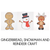 2 for Christmas Crafts - Gingerbread Man, Snowman and Reindeer Crafts