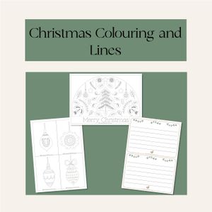 Christmas Colouring and Writing Lines- FREEBIE