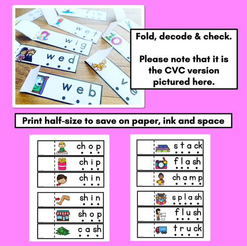 Resource preview 2 for Consonant Digraph Word Foldable Strips - Decodable Words for Phonics Lessons