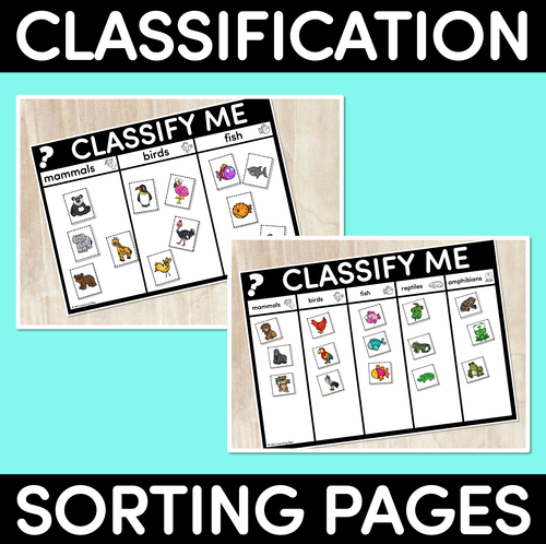 Resource preview 1 for Classifying Animals Sort - Worksheets