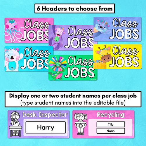 Resource preview 4 for Editable Class Jobs Display - The Kutopia Collection