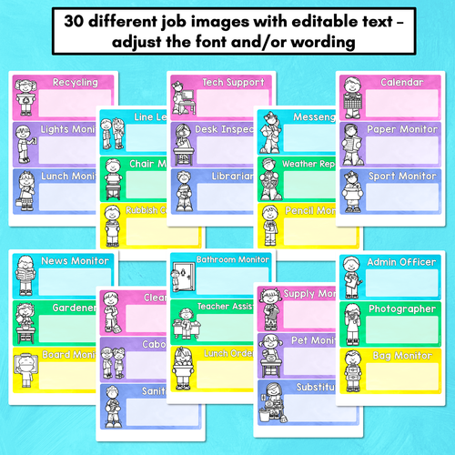 Resource preview 2 for Editable Class Jobs Display - The Kutopia Collection