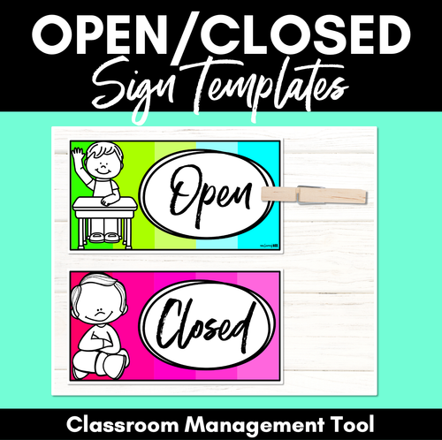 Resource preview 1 for Open & Closed Signs - Classroom Management Tool