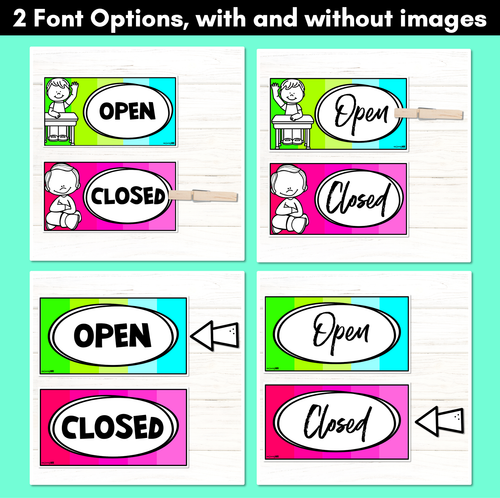 Resource preview 3 for Open & Closed Signs - Classroom Management Tool