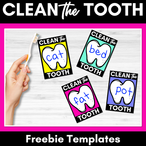 Resource preview 1 for Clean the Tooth Phonics Templates