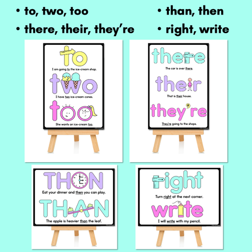 Resource preview 3 for Commonly Confused Homophones - Posters & Displays with embedded images