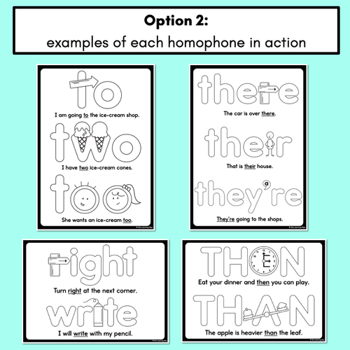 Resource preview 3 for Commonly Confused Homophones - Student Templates with embedded images