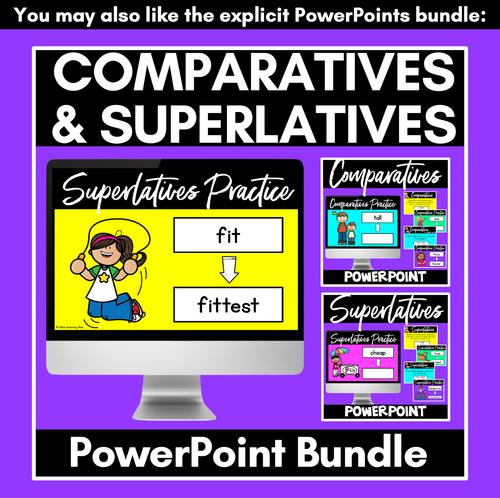 Resource preview 4 for Superlative and Comparative Adjectives Matching Game