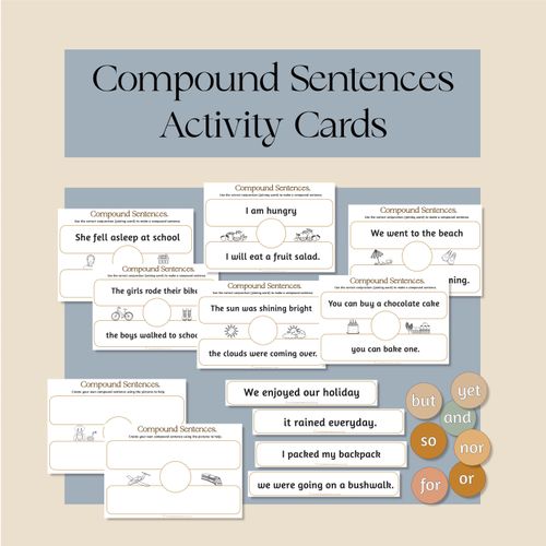 Resource preview 1 for Compound Sentences Activity Cards