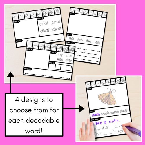 Resource preview 2 for PHONICS DECODABLE DIRECTED DRAWINGS - Consonant Digraphs CH SH TH WH