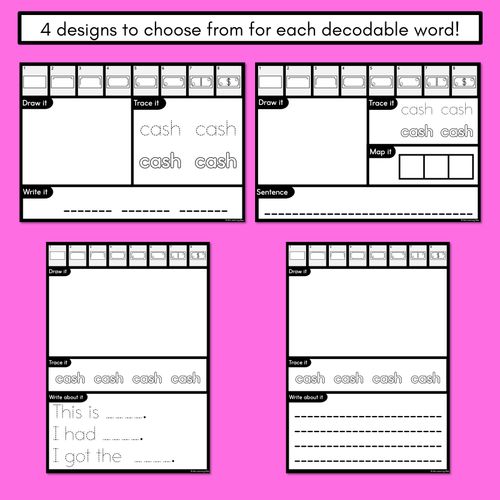 Resource preview 3 for PHONICS DECODABLE DIRECTED DRAWINGS - Consonant Digraphs CH SH TH WH