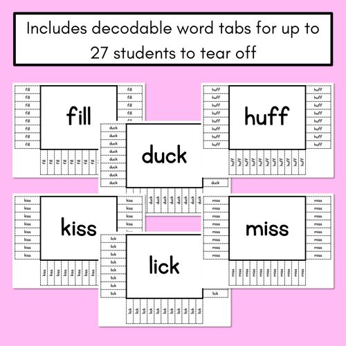 Resource preview 3 for READ THE ROOM - Decodable Words Phonics Activity - Consonant Digraph LL SS CK FF ZZ