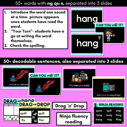 Resource preview 3 for Consonant Digraphs Phonics Powerpoint - QU NG X