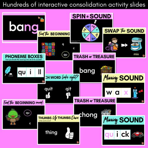Resource preview 4 for Consonant Digraphs Phonics Powerpoint - QU NG X