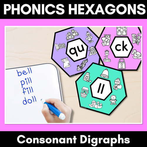 Resource preview 1 for Consonant Digraph Words Phonics Activity - Phonics Hexagons