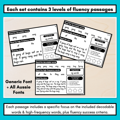 Resource preview 2 for Differentiated Decodable Fluency Texts - Consonant Digraphs - ng words