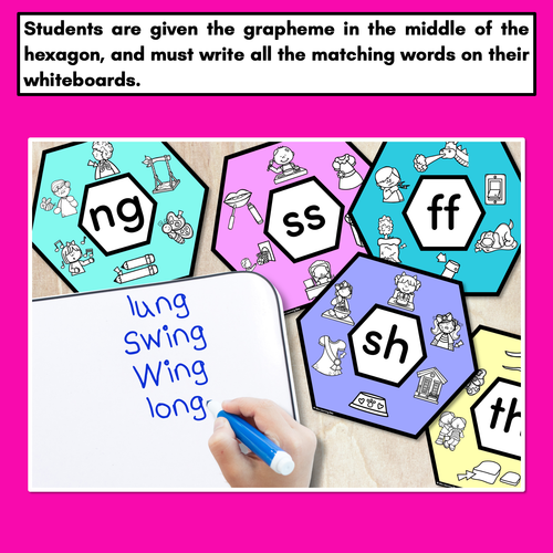 Resource preview 2 for Consonant Digraph Words Phonics Activity - Phonics Hexagons