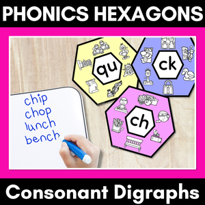 Consonant Digraph Words Phonics Activity - Phonics Hexagons