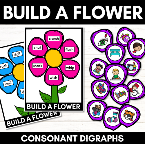 Resource preview 4 for CVC, CCVC & Consonant Digraph Build A Flower - Kindergarten Bundle