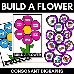 Consonant Digraph Words - BUILD A PHONICS FLOWER Phonics Game