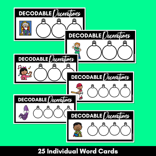 Resource preview 4 for Christmas Phonics Activities - Consonant Digraphs QU NG Word Mats - Decodable Decorations