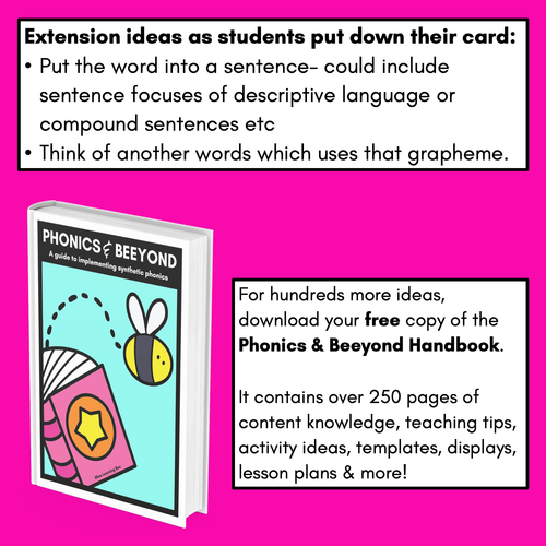 Resource preview 4 for LL SS FF ZZ CK Card Game - Phonics Flip for Consonant Digraphs