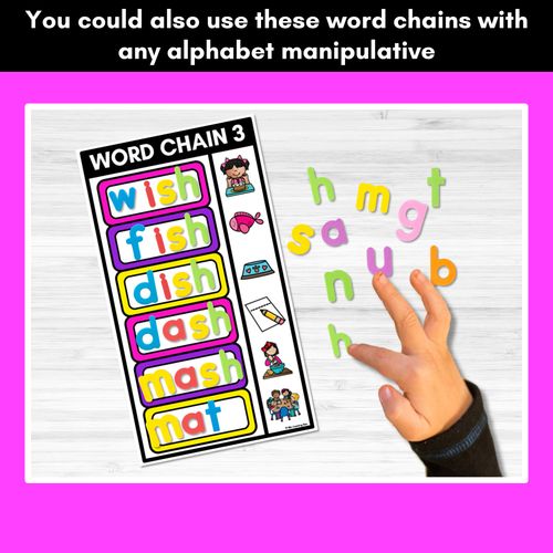 Resource preview 4 for Consonant Digraph Word Chains for Beginning, Middle & End Sounds