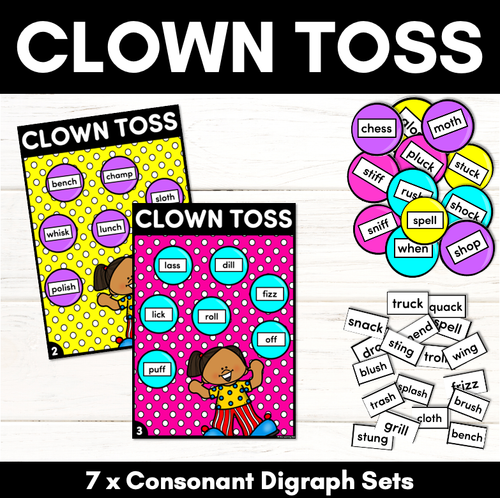 Resource preview 3 for Clown Toss Phonics Game Bundle