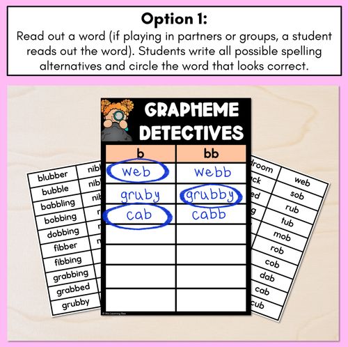 Resource preview 2 for Consonant Sound B Words Game - B Phoneme Decodable Words Activity -  Grapheme Detectives