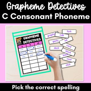 Consonant Sound C Words Game - C Phoneme Decodable Words Activity -  Grapheme Detectives