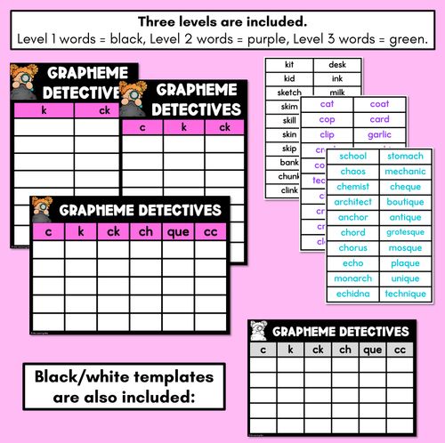 Resource preview 4 for Consonant Sound C Words Game - C Phoneme Decodable Words Activity -  Grapheme Detectives