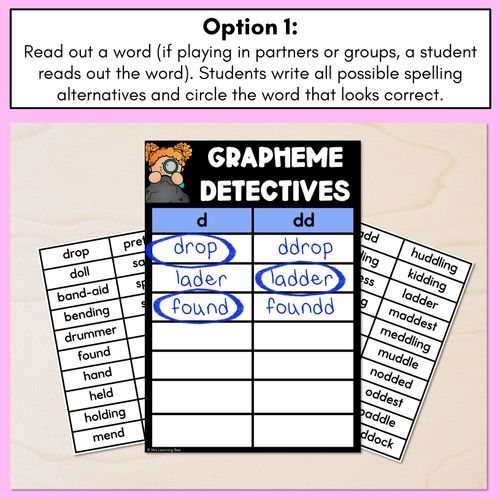 Resource preview 2 for Consonant Sound D Words Game - D Phoneme Decodable Words Activity -  Grapheme Detectives