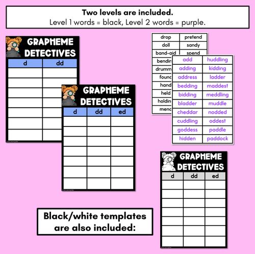 Resource preview 4 for Consonant Sound D Words Game - D Phoneme Decodable Words Activity -  Grapheme Detectives