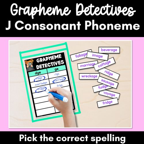 Resource preview 1 for Consonant Sound J Words Game - J Phoneme Decodable Words Activity -  Grapheme Detectives