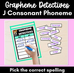 Consonant Sound J Words Game - J Phoneme Decodable Words Activity -  Grapheme Detectives